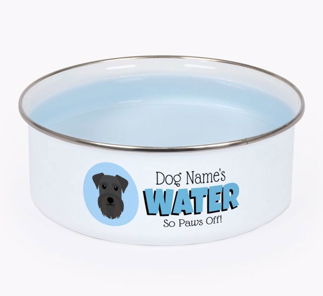 Water, Paws Off: Personalised {breedFullName} Enamel Dog Bowl